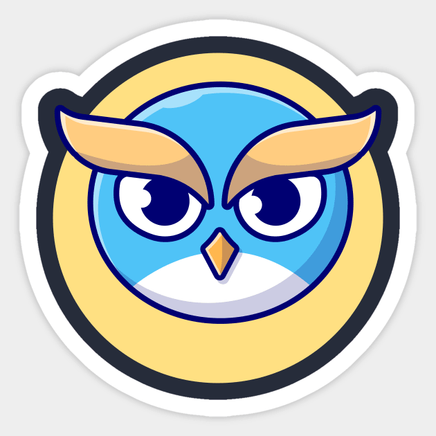 Cute Owl Cartoon Vector Icon Illustration (4) Sticker by Catalyst Labs